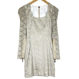 Black Halo Lace Long Sleeve Sheath Dress Size 2